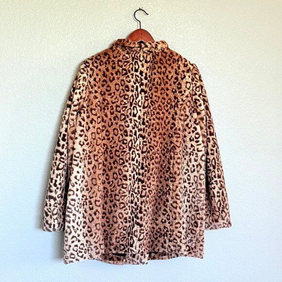 Vintage Y2k Leopard Faux Fur Statement Coat by Cato Size XL - Picture 6 of 11